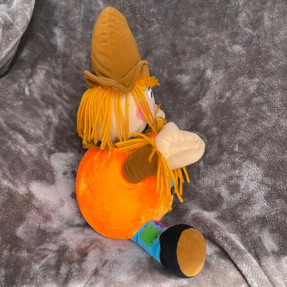 Vintage Scarecrow Doll Plush 15" Pumpkin Body Stuffed Toy Y2K READ - Picture 16 of 16